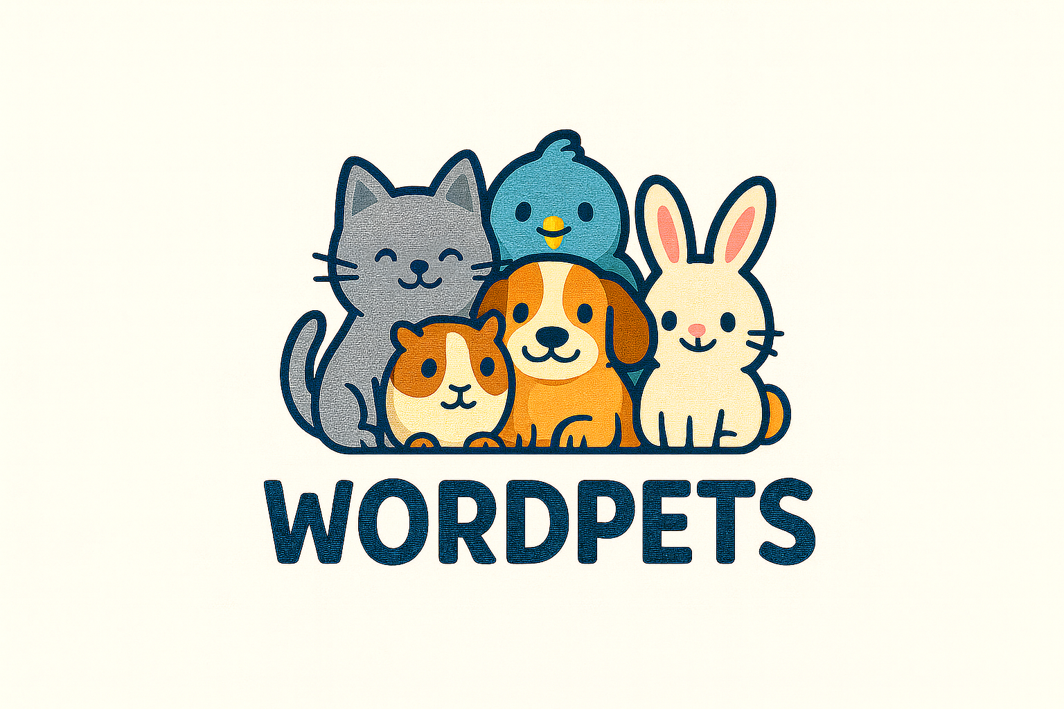 WordPets logo with friendly animal characters